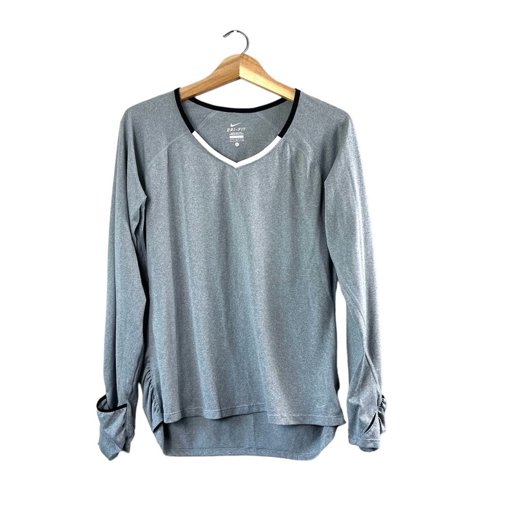 Women's Gray Long Sleeve Nike Activewear Top L